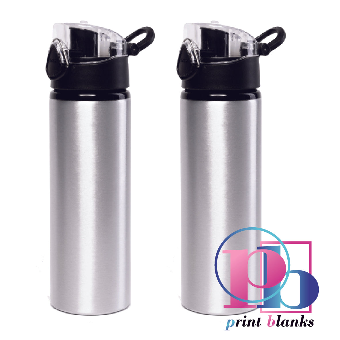 25oz Aluminium Water bottle with Press button lid - Silver