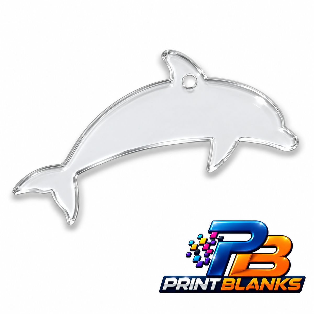Clear Acrylic Dolphin Keyring