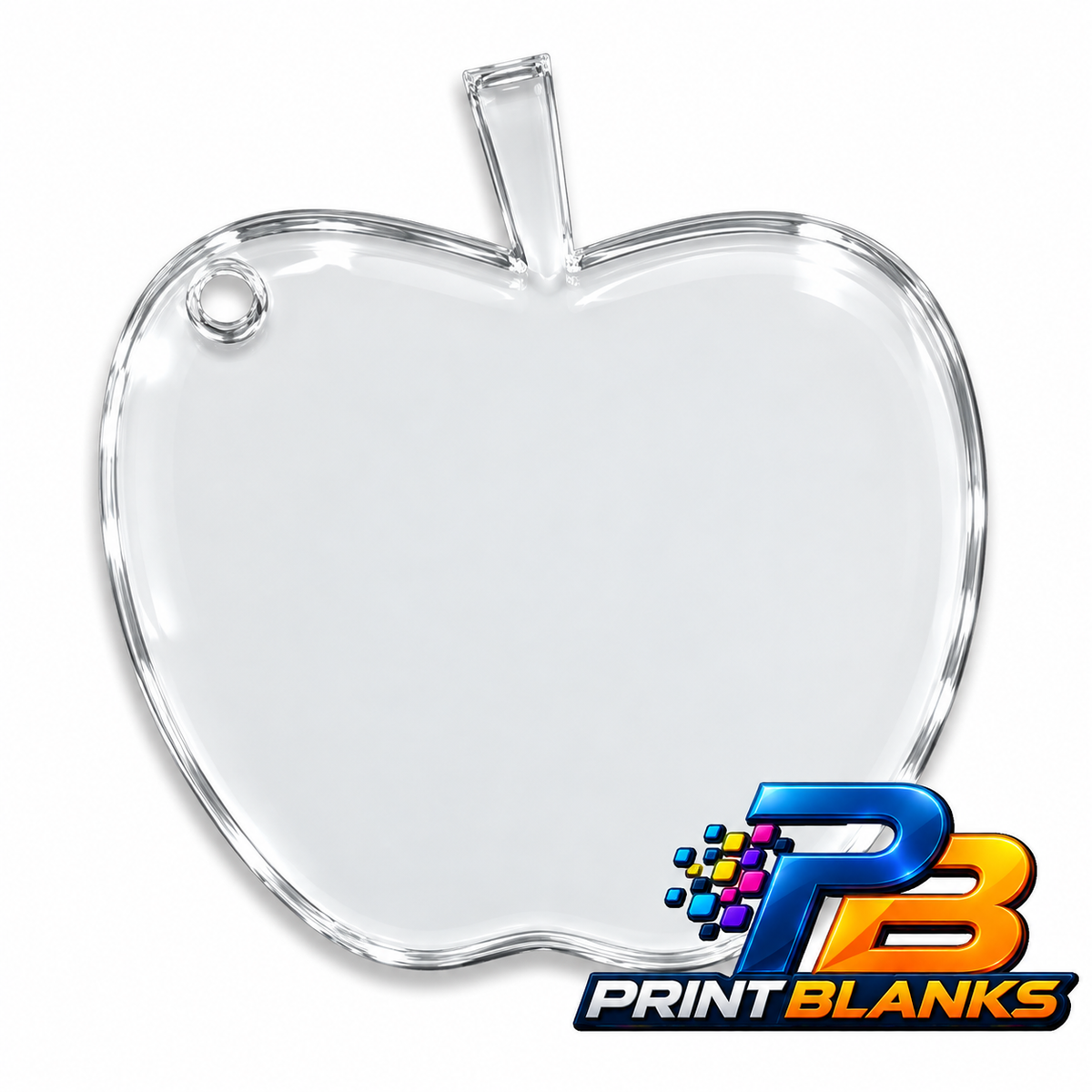 Clear Acrylic Apple Keyring