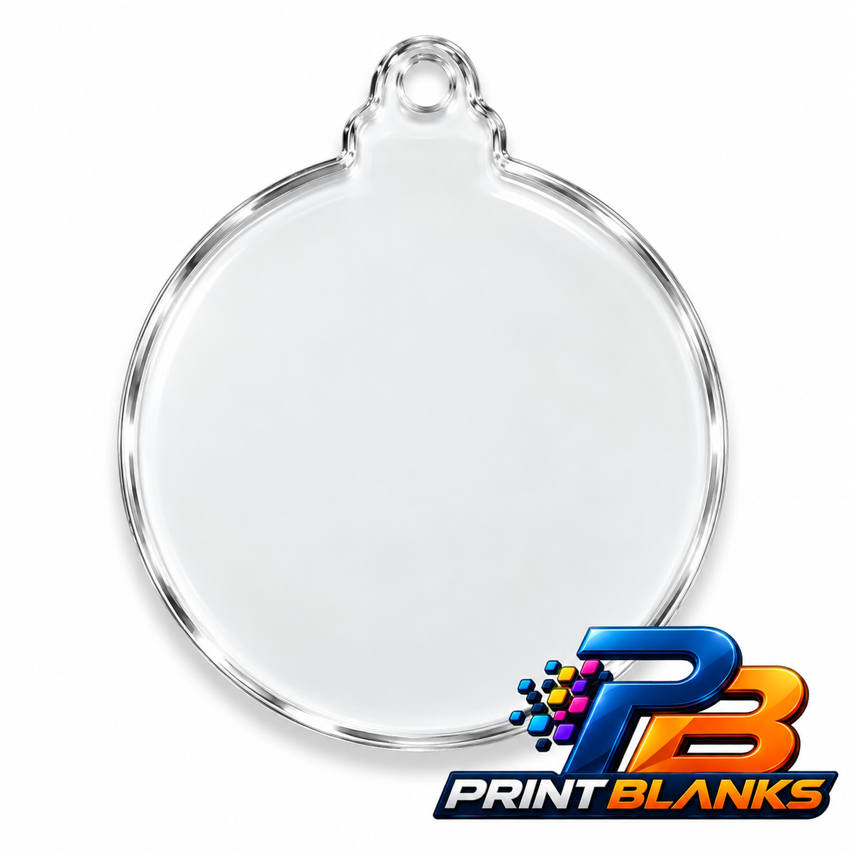 Clear Acrylic Christmas Bauble 6cm