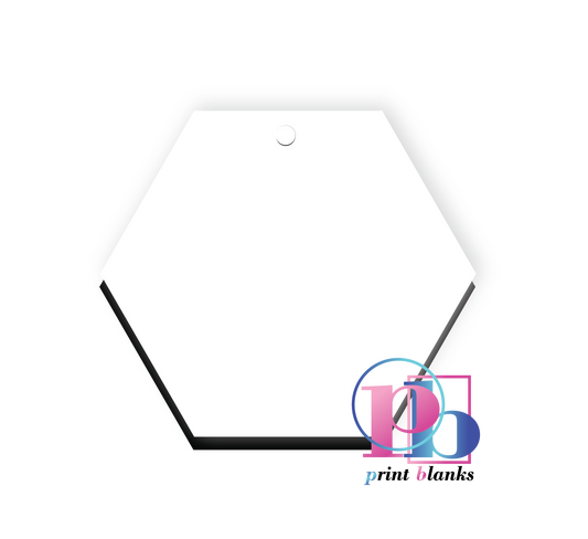 3mm White mdf Hexagon Keyring