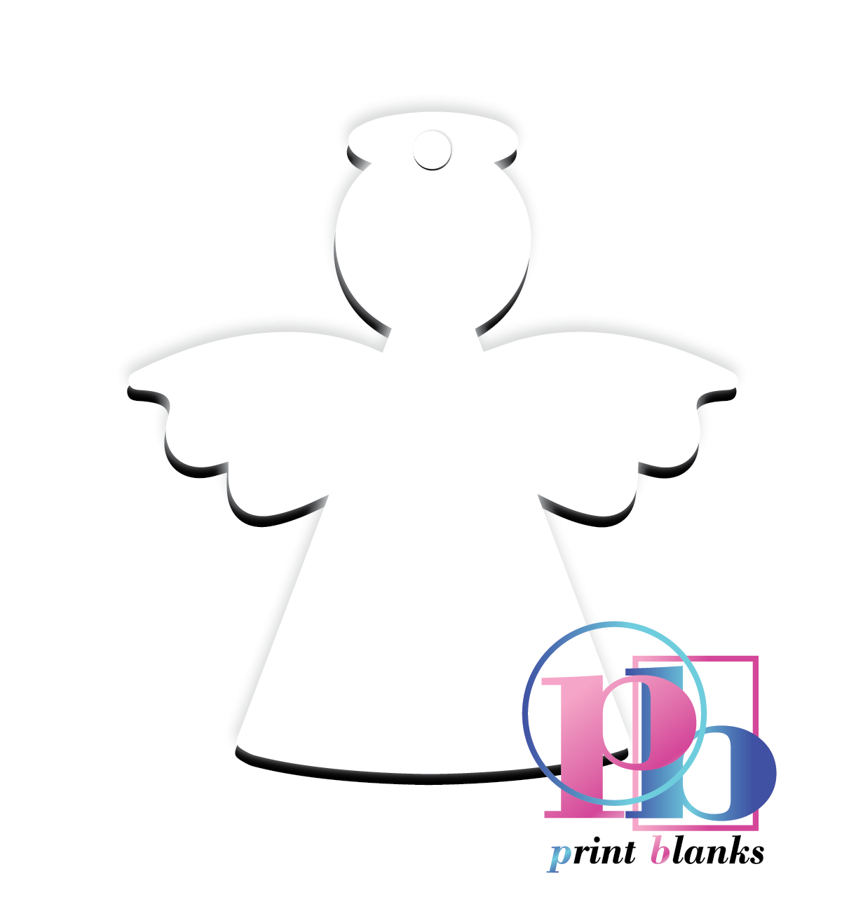 3mm White mdf Angel Keyring