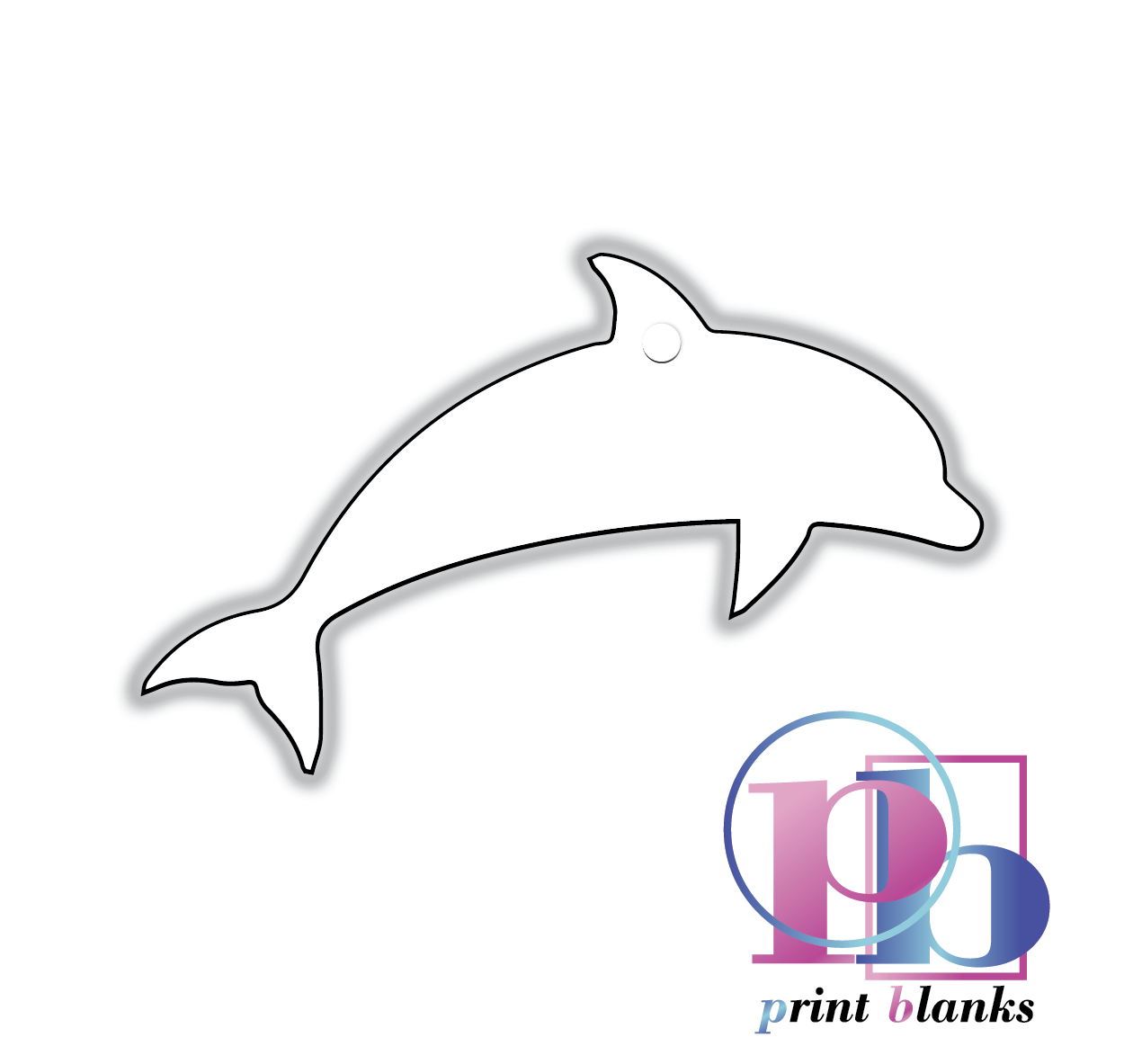 3mm White mdf Dolphin keyring