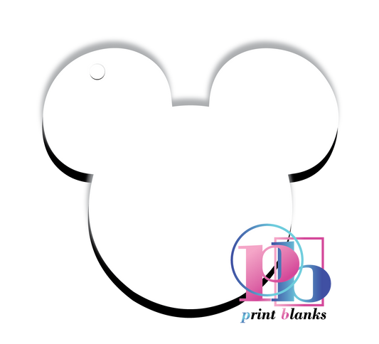 3mm White mdf Mickey Mouse Keyring