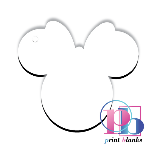 3mm White mdf Minnie Mouse Keyring