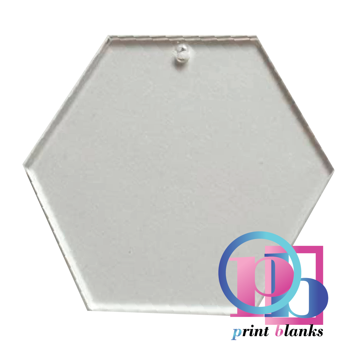 Clear Acrylic Hexagon Keyring