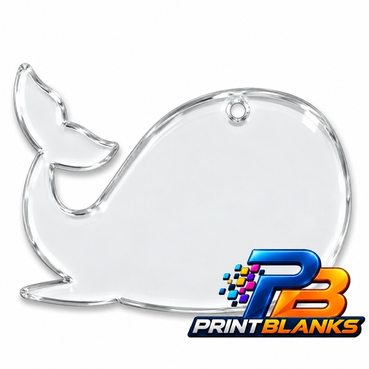 Clear Acrylic Whale Keyring