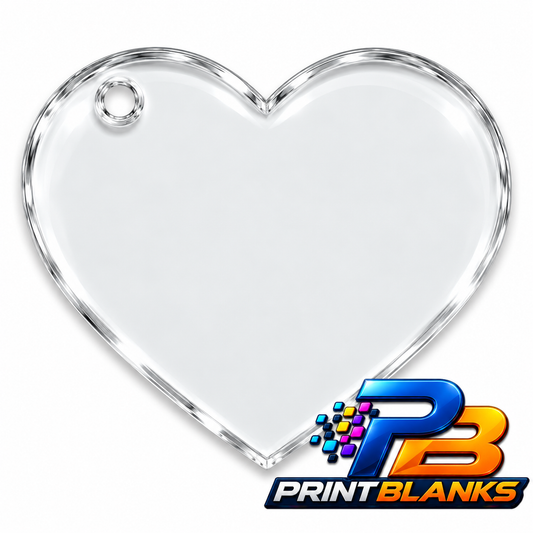 Clear Acrylic Heart Keyring