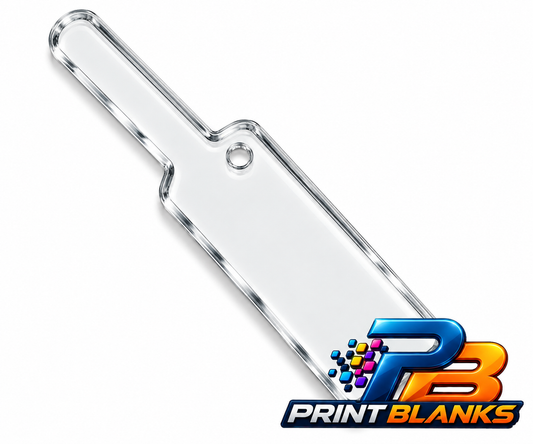 Clear Acrylic Cricket Bat Keyring