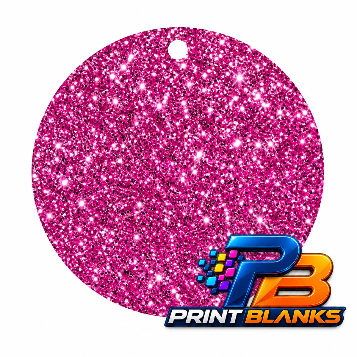 Glitter Acrylic Round Keyring