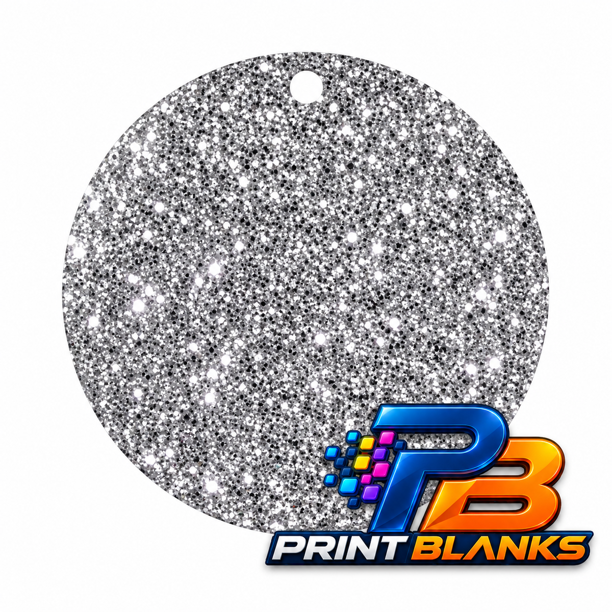 Glitter Acrylic Round Keyring