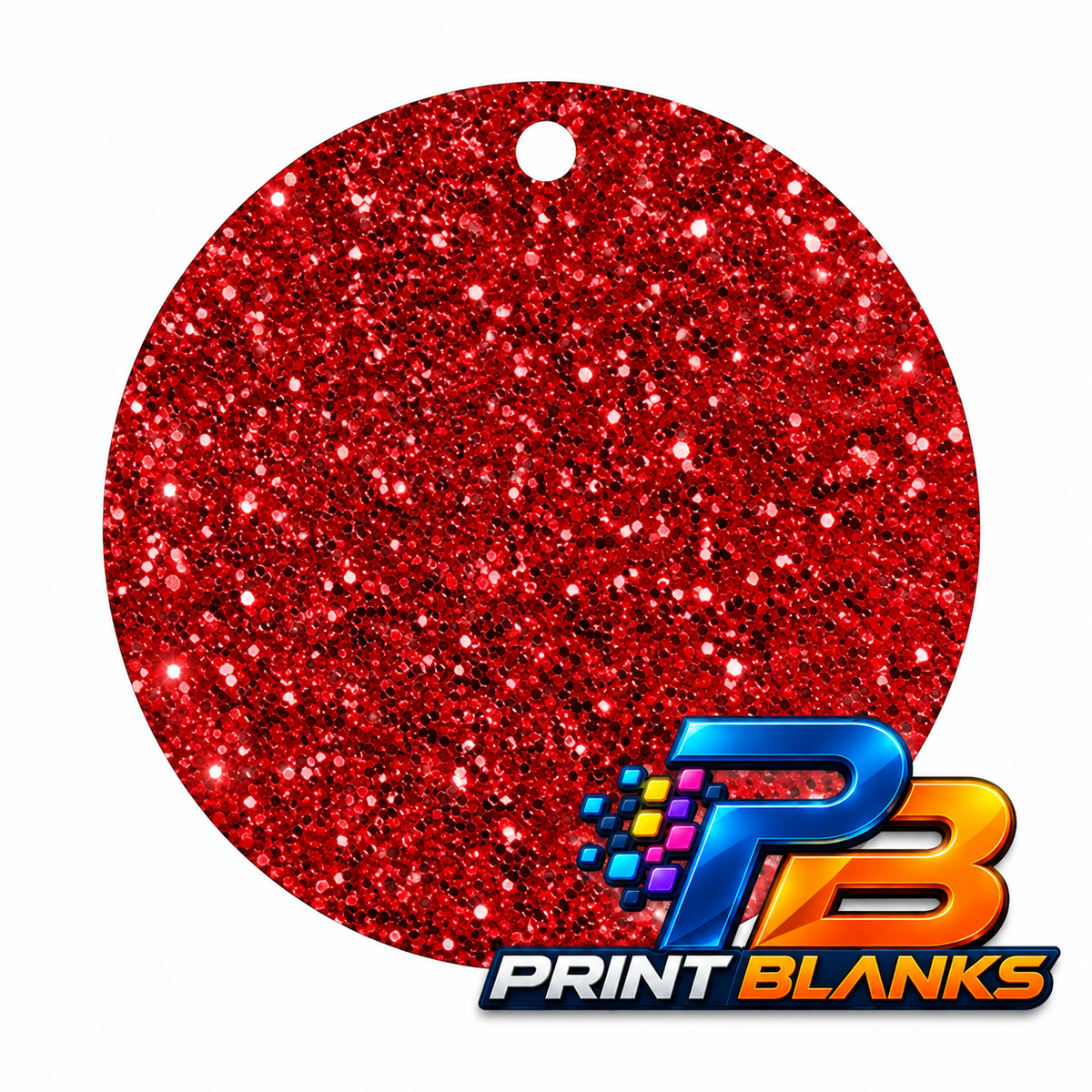 Glitter Acrylic Round Keyring