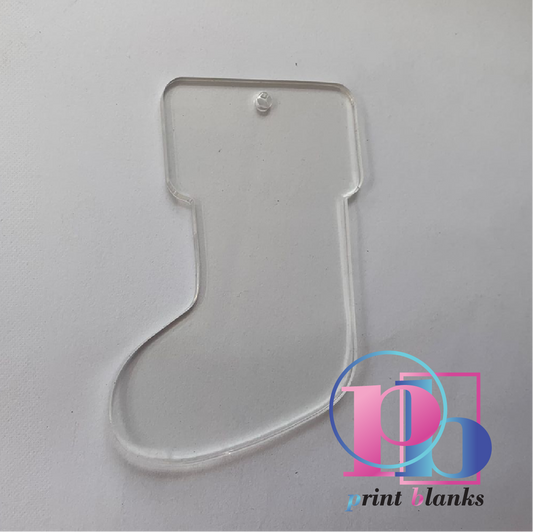 Clear Acrylic Christmas Stocking 6cm