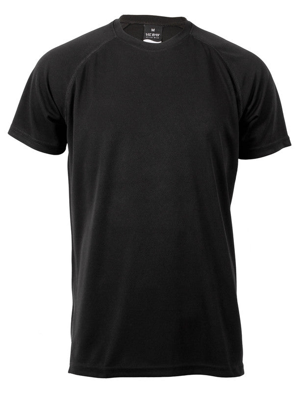 100% Black Polyester T-Shirts - Adults