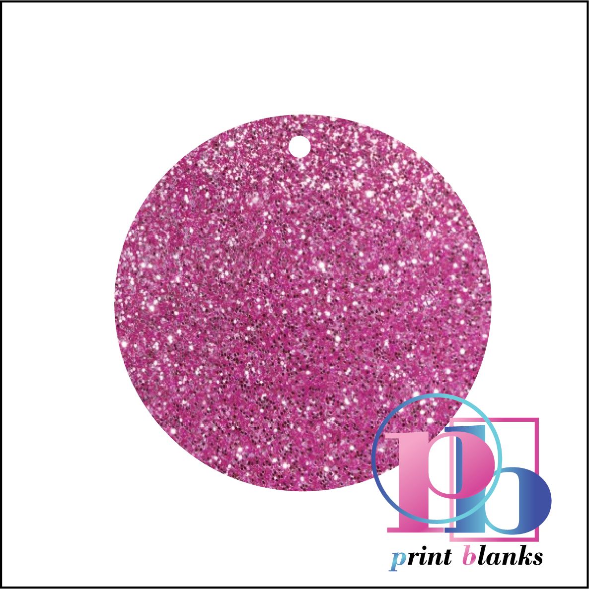 Glitter Acrylic Round Keyring