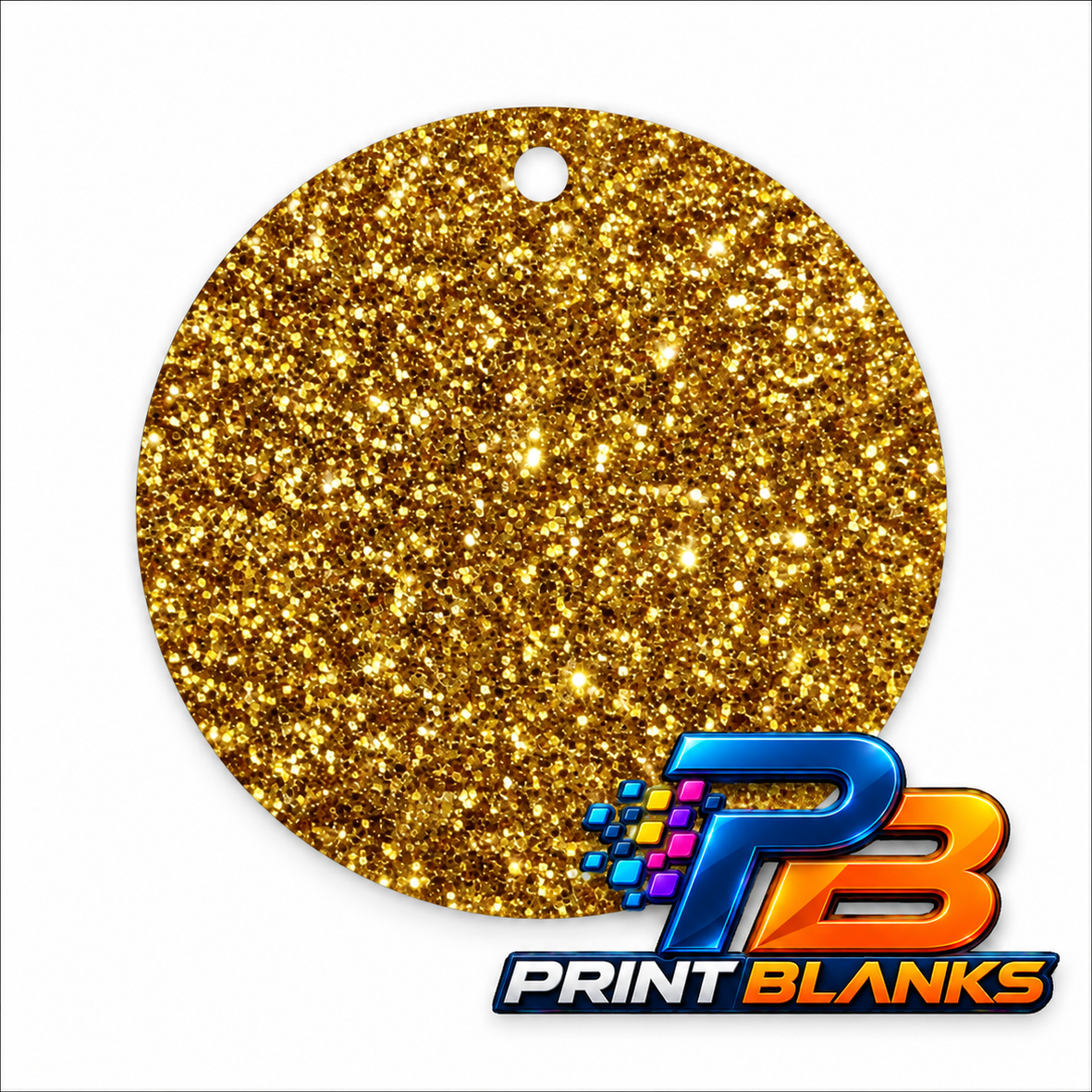 Glitter Acrylic Round Keyring