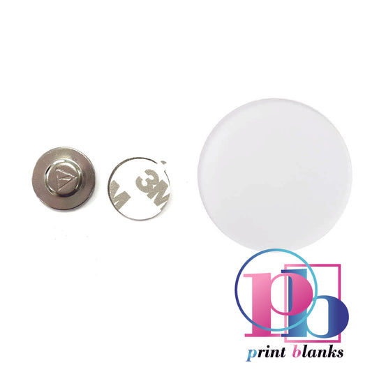 3mm Round White acrylic badge with magnet