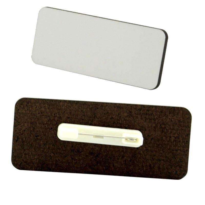 3mm White mdf badge with pin